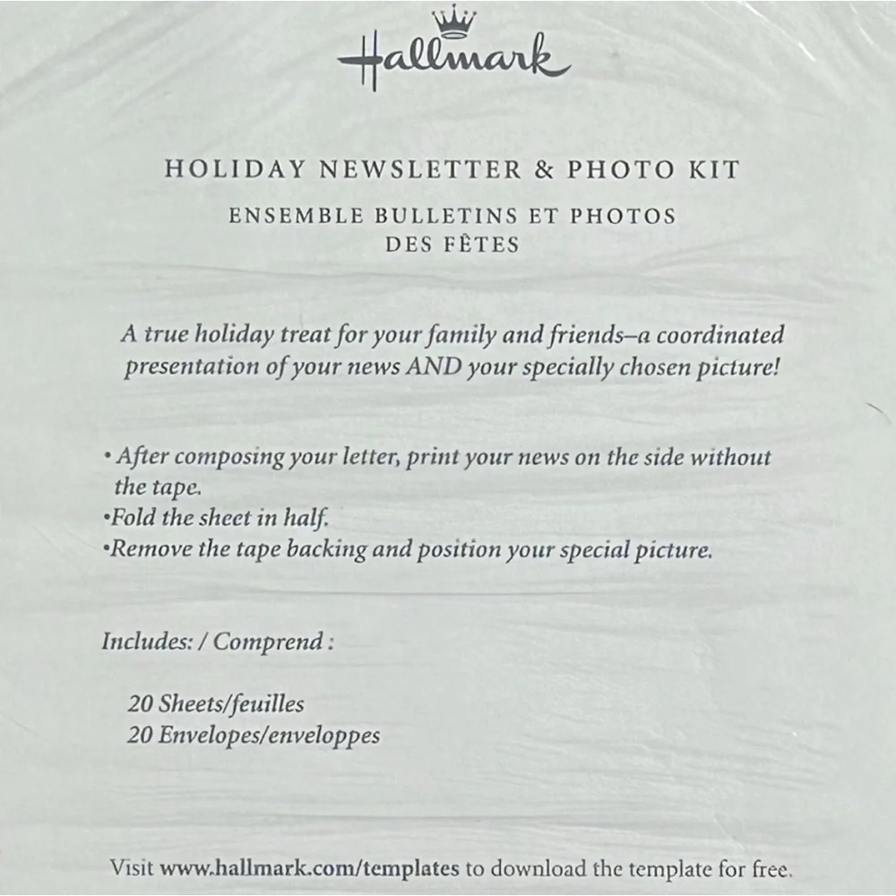 💞 New Hallmark 20-Pack Printable Christmas Holiday Card and Envelope Kit